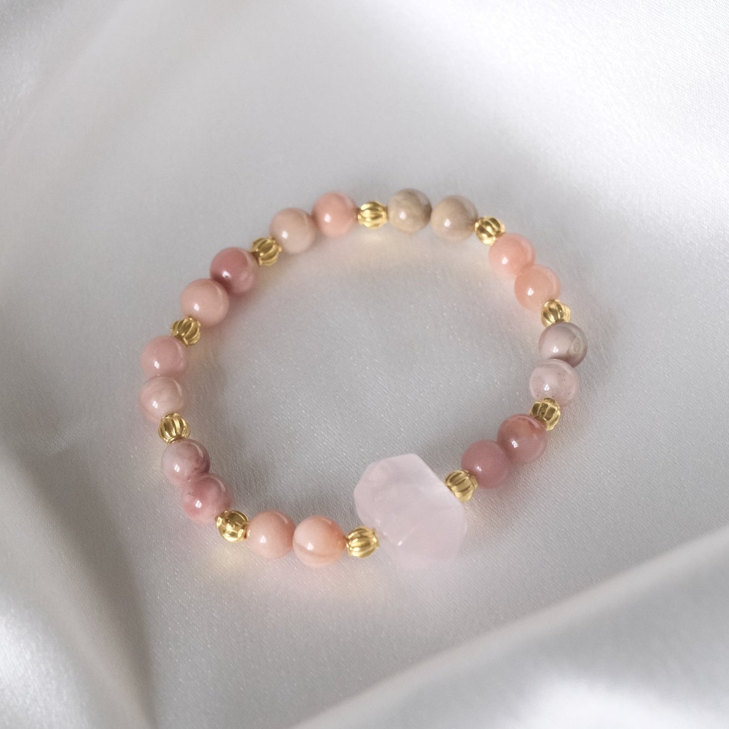 Alashan And Rose Quartz Bracelet