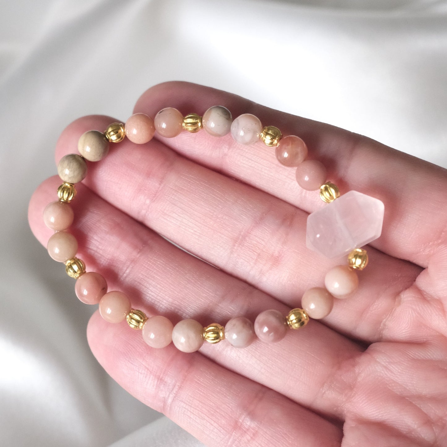 Alashan And Rose Quartz Bracelet