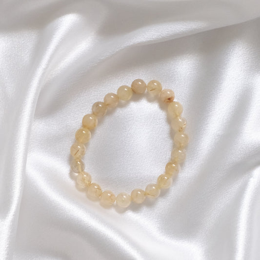 gold rutilated quartz bracelet