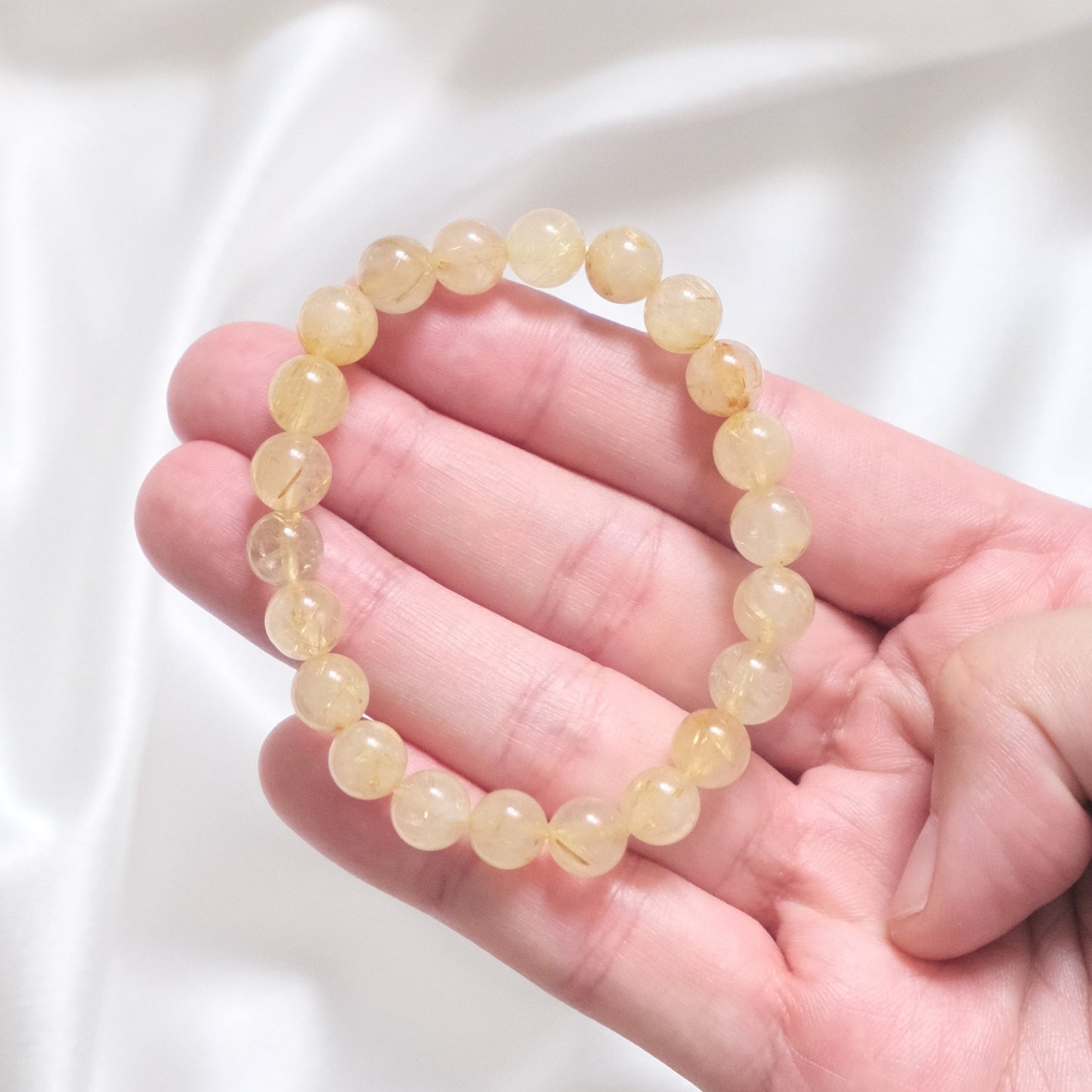 gold rutilated quartz bracelet