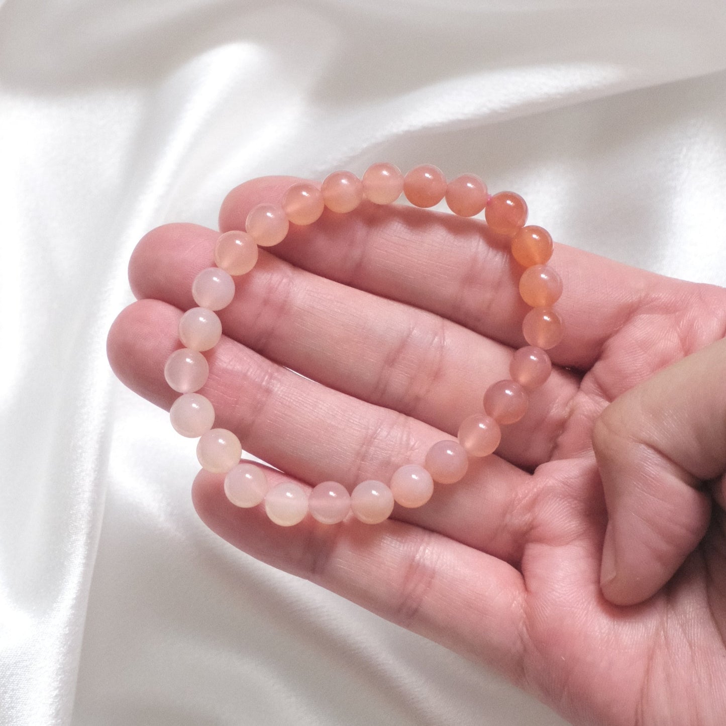 peach agate bracelet